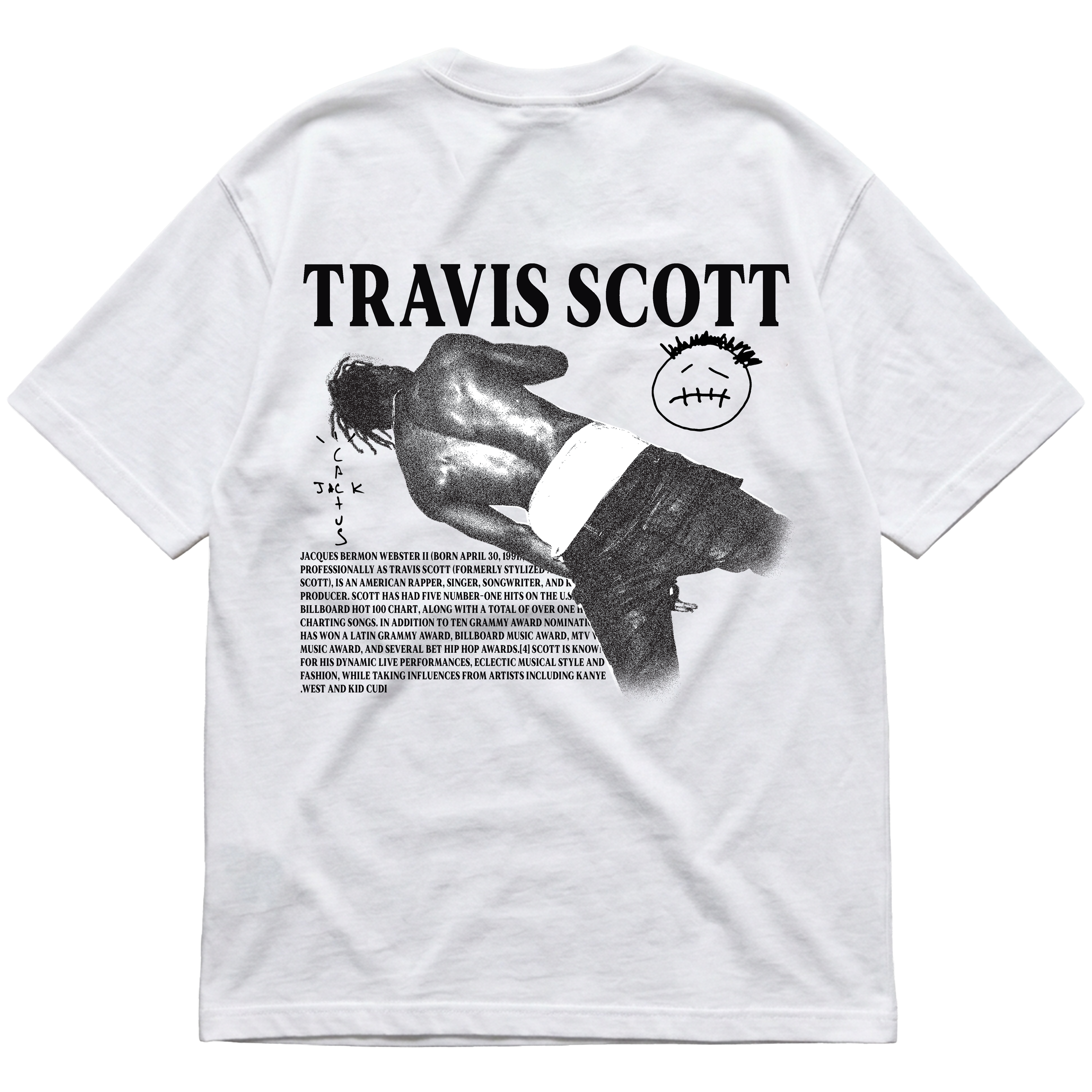 TRAVIS SCOTT-INSPIRED-OVERSIZED T-SHIRT-100% COTTON