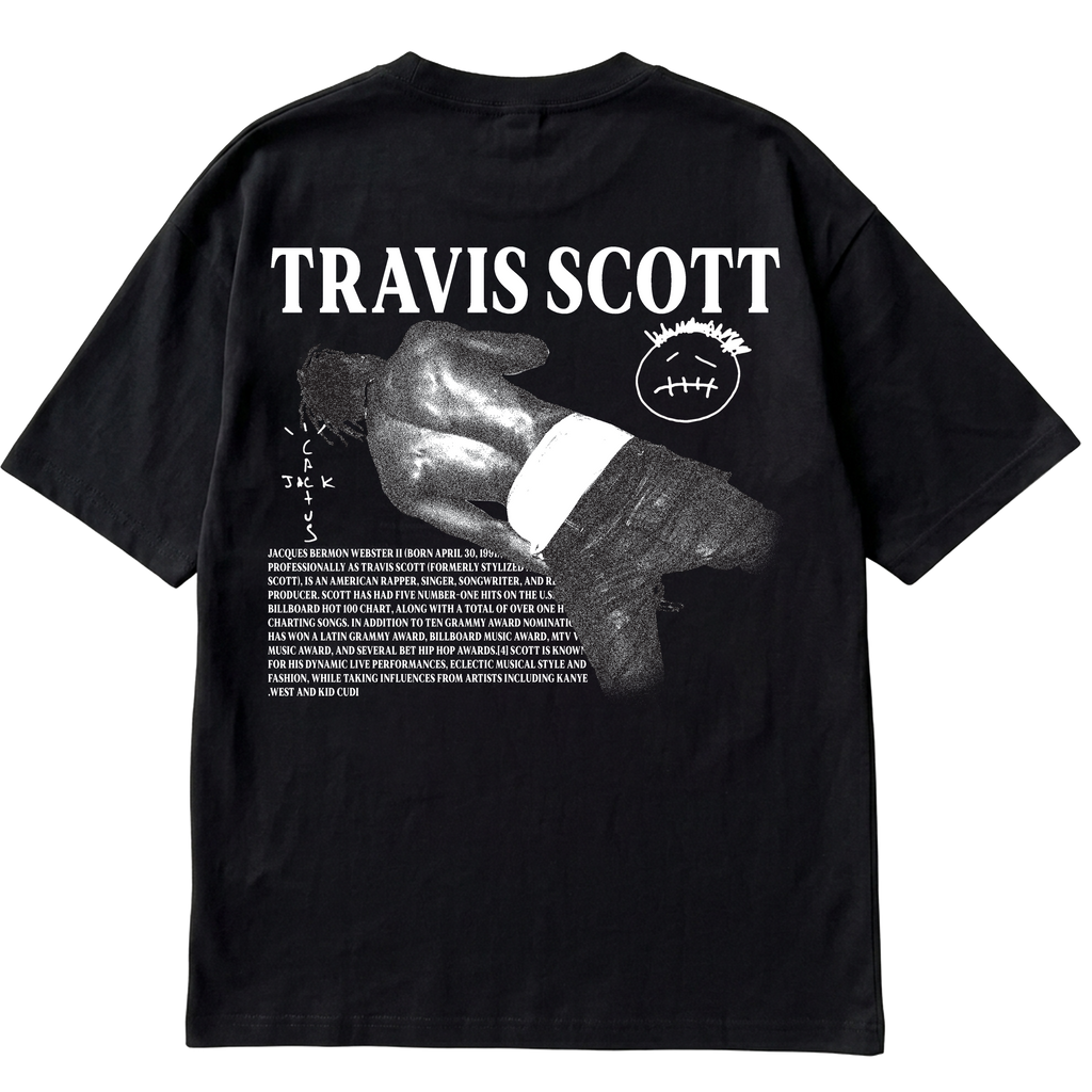 TRAVIS SCOTT-INSPIRED-OVERSIZED T-SHIRT-100% COTTON