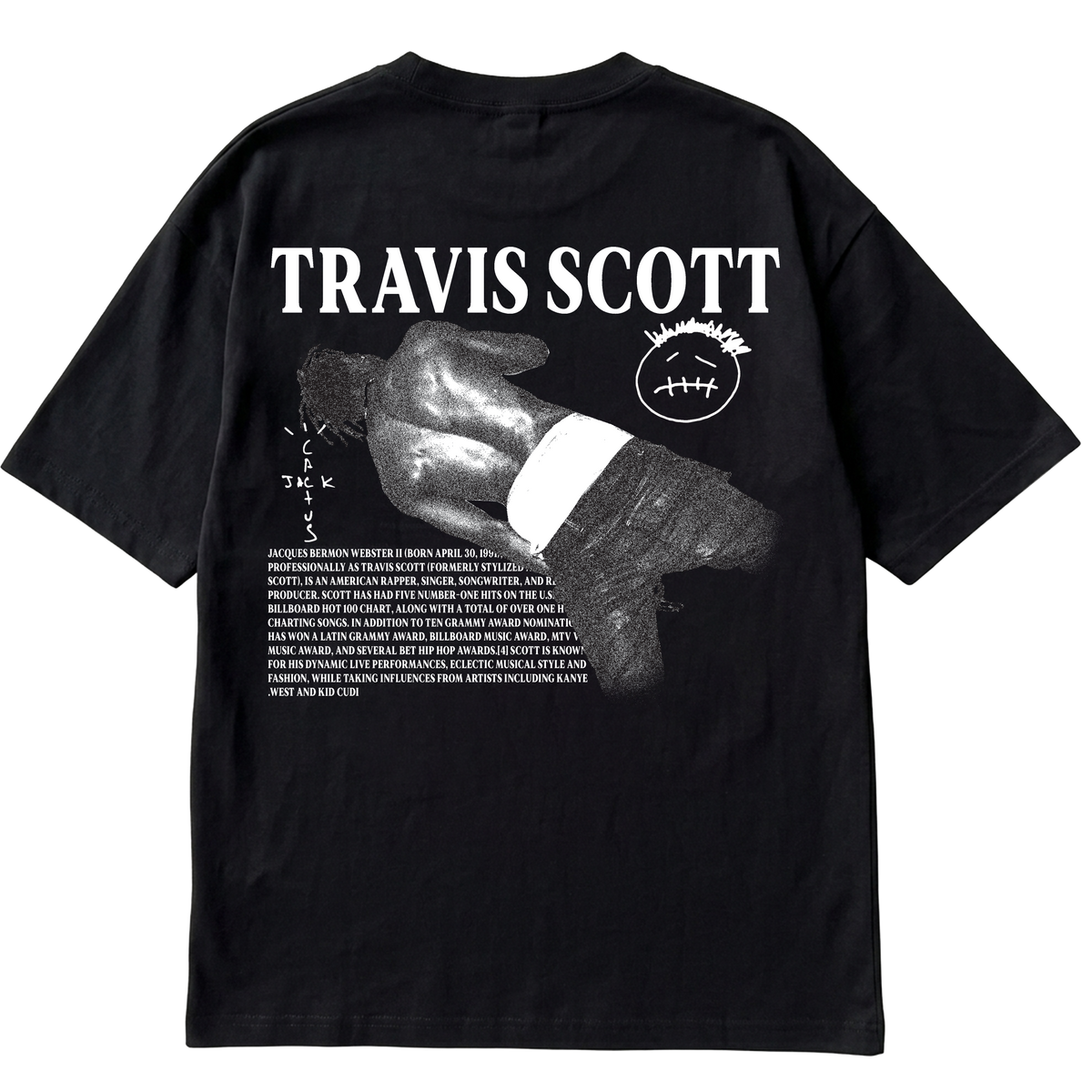 TRAVIS SCOTT-INSPIRED-OVERSIZED T-SHIRT-100% COTTON